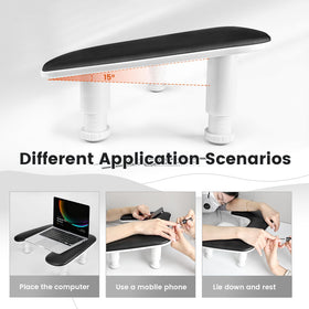 JODSONE U-Shaped Black Arm Rest back view with anti-slip base