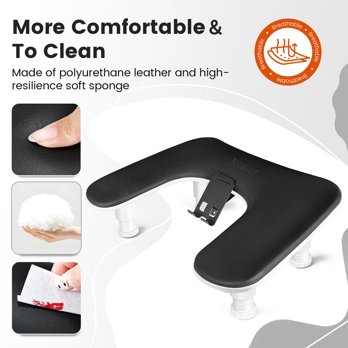 JODSONE U-Shaped Black Arm Rest components laid out