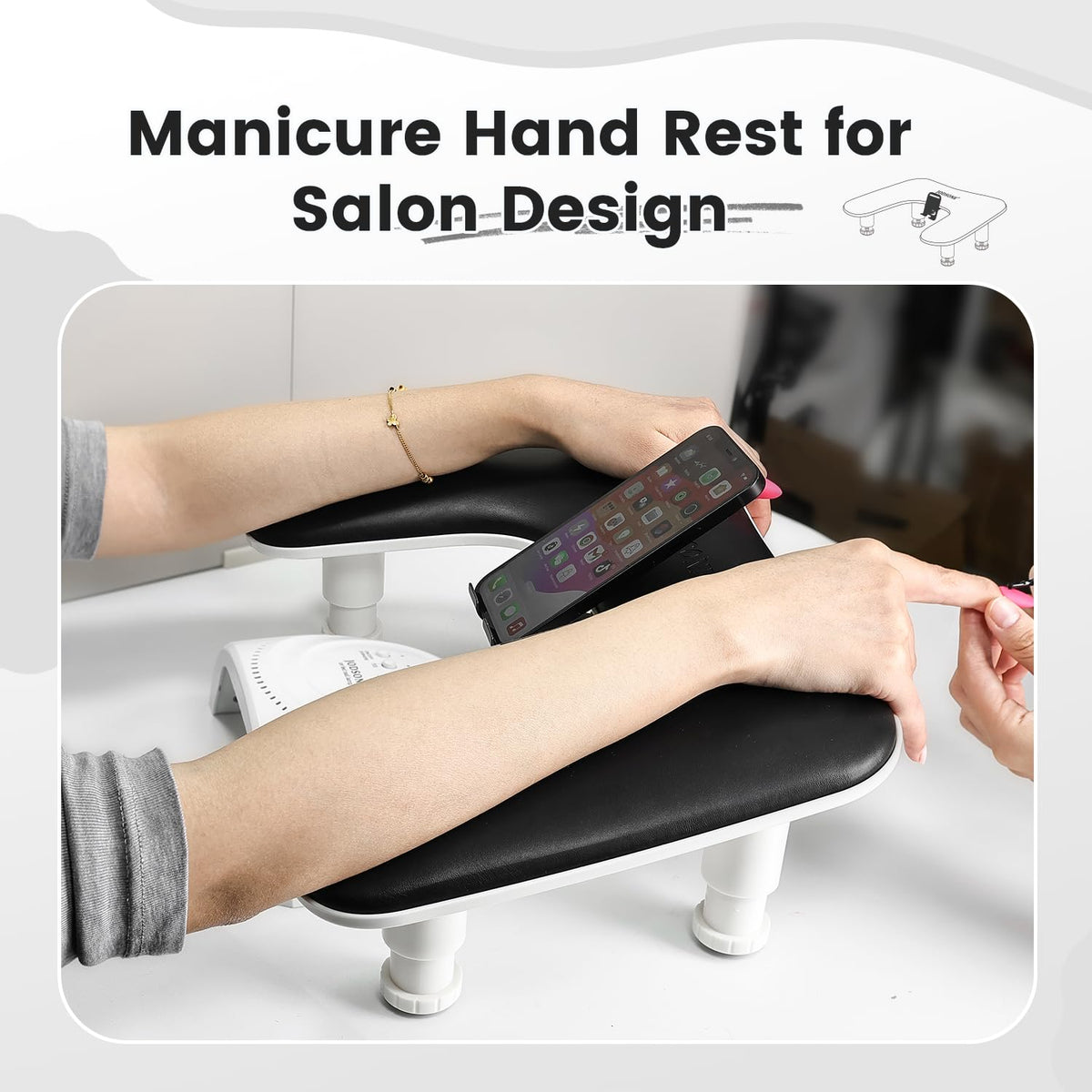 JODSONE U-Shaped Black Arm Rest with height adjustment feature
