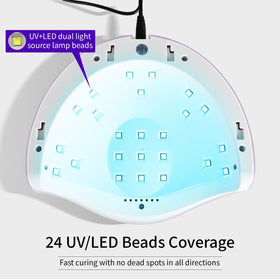JODSONE UV LED Nail Lamp purple showing gel polish curing