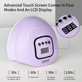 JODSONE UV LED Nail Lamp purple side view showing timer buttons