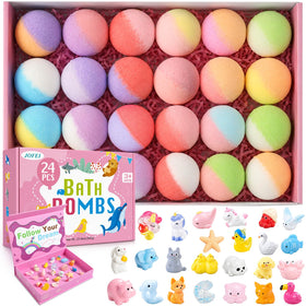 JOFEI 24 Pack Bath Bombs for Kids with surprise toys inside