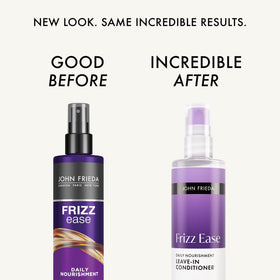 John Frieda Frizz Ease Leave-In Conditioner back view with ingredient details