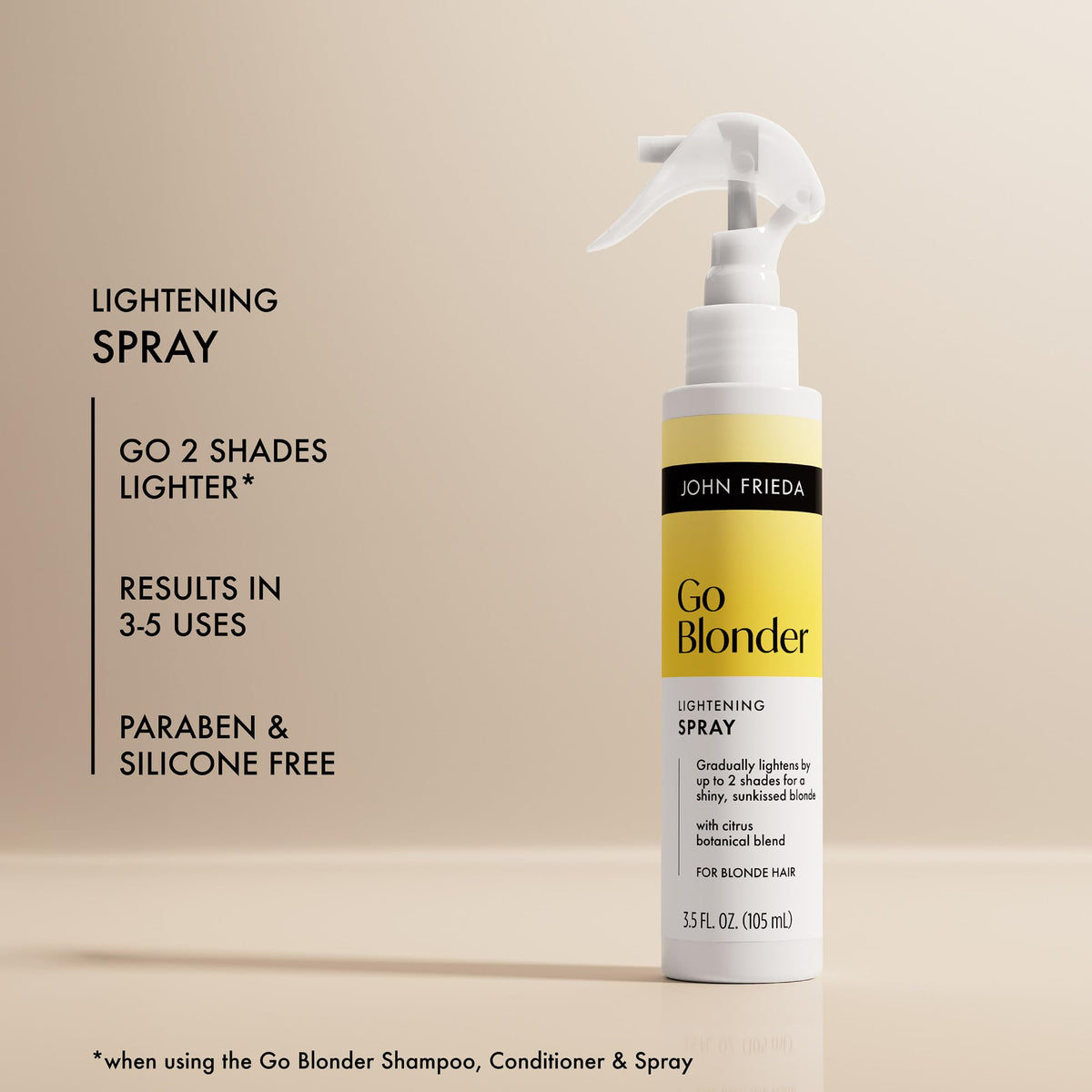 John Frieda Go Blonder Hair Lightening Spray application on hair