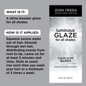 John Frieda Luminous Glaze Clear Shine Hair Gloss side view