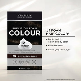 John Frieda Precision Foam Colour Deep Brown Black 3N after-colour conditioner