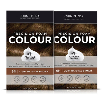 John Frieda Precision Foam Colour Light Natural Brown 6N front view