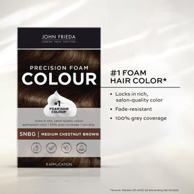 John Frieda Precision Foam Colour Medium Chestnut Brown 5NBG foam application process