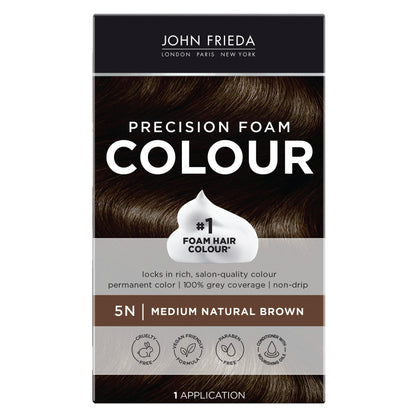 John Frieda Precision Foam Colour Medium Natural Brown 5N front view