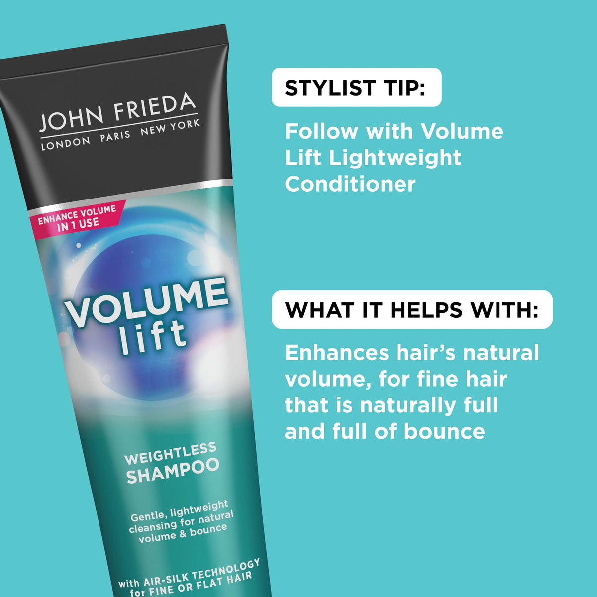 John Frieda Volume Lift Shampoo 8.45 Oz side view