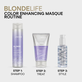 Joico Blonde Life Violet Shampoo in a bathroom setting