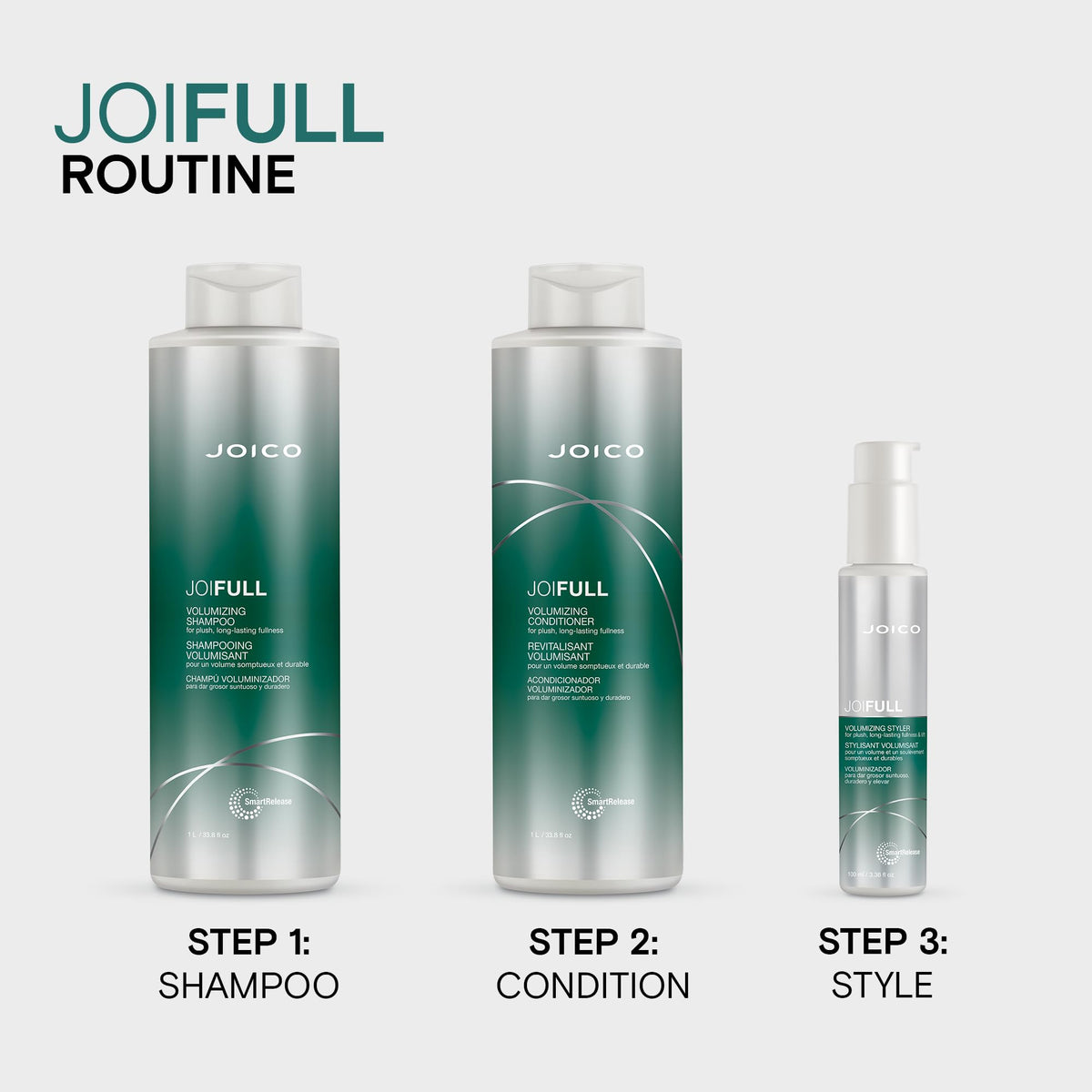 Joico Full Volumizing Styler 3.4 Fl Oz close-up of texture