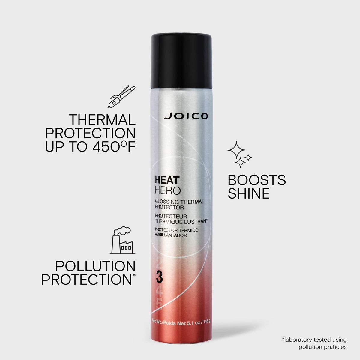 Joico Heat Hero Glossing Thermal Protector 145g side view