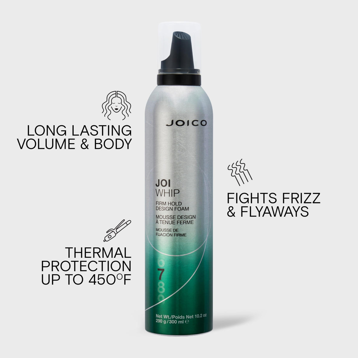 Joico JoiWhip foam application on hair