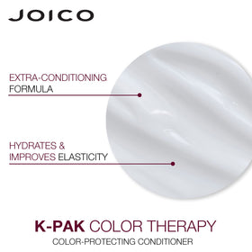 Joico K-Pak Colour Therapy Shampoo and Conditioner set on a vanity