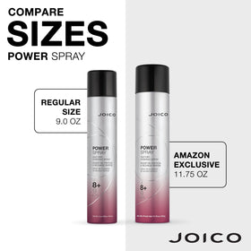 Joico Power Spray Fast-Dry Finishing Spray 11.75 oz in use on styled hair