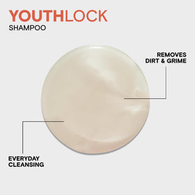 Joico YouthLock Shampoo in a bathroom setting