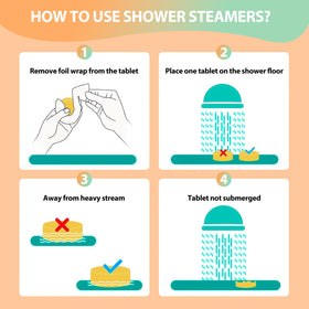 JoJowell Shower Steamers citrus scent on bathroom floor