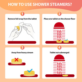 JoJowell shower steamers displayed with spa accessories