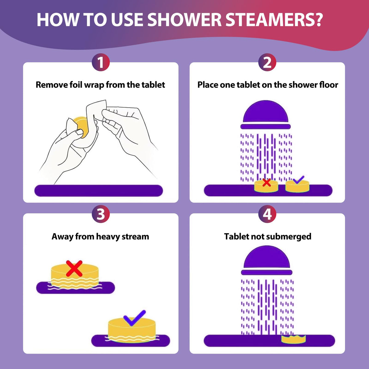 JoJowell shower steamers gift set displayed with relaxing spa items