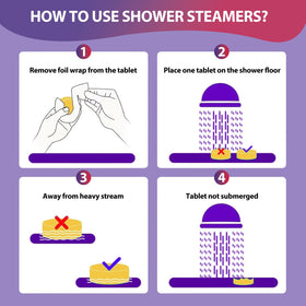 JoJowell shower steamers gift set displayed with relaxing spa items