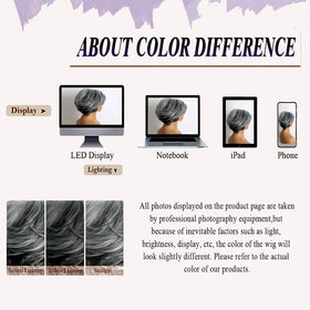 Jolelyne Dark Gray Bob Wig packaging with product details