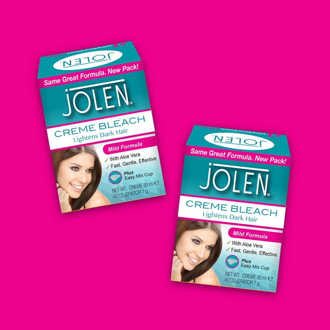 Jolen Cream Bleach 30ml with accessories on a vanity