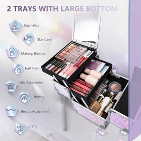 Joligrace Makeup Case Organizer side view showing handle