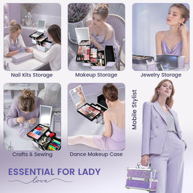 Joligrace Makeup Case Organizer travel setup