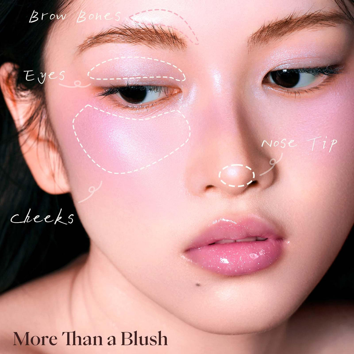 Joocyee AURA Glazed Blush Highlighter Pink Glow close-up of product