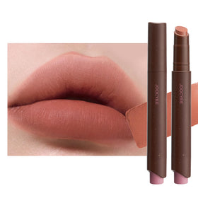 Joocyee Velvet Rouge Matte Lipstick Pencil front view with red brown colour