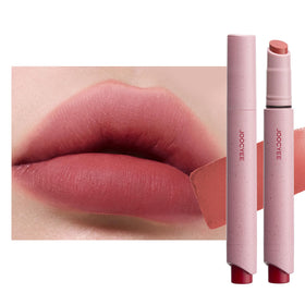 Joocyee Velvet Rouge Matte Lipstick Pencil in warm red pink front view