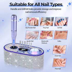JOSGLOI nail drill compact storage with bits