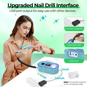 JOSGLOI nail drill compact storage with drill bits