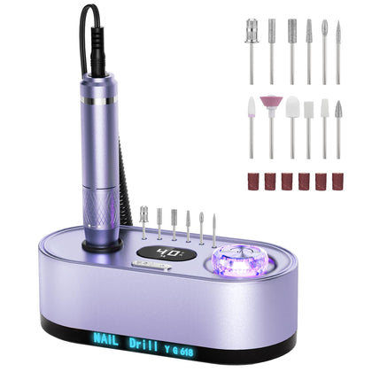 JOSGLOI Nail Drill E-File front view with intelligent display