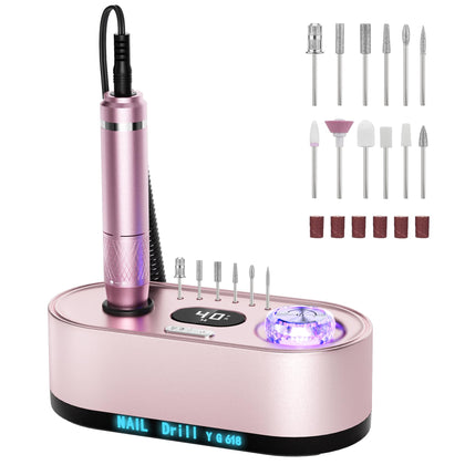 JOSGLOI Professional Nail Drill E-File front view with display