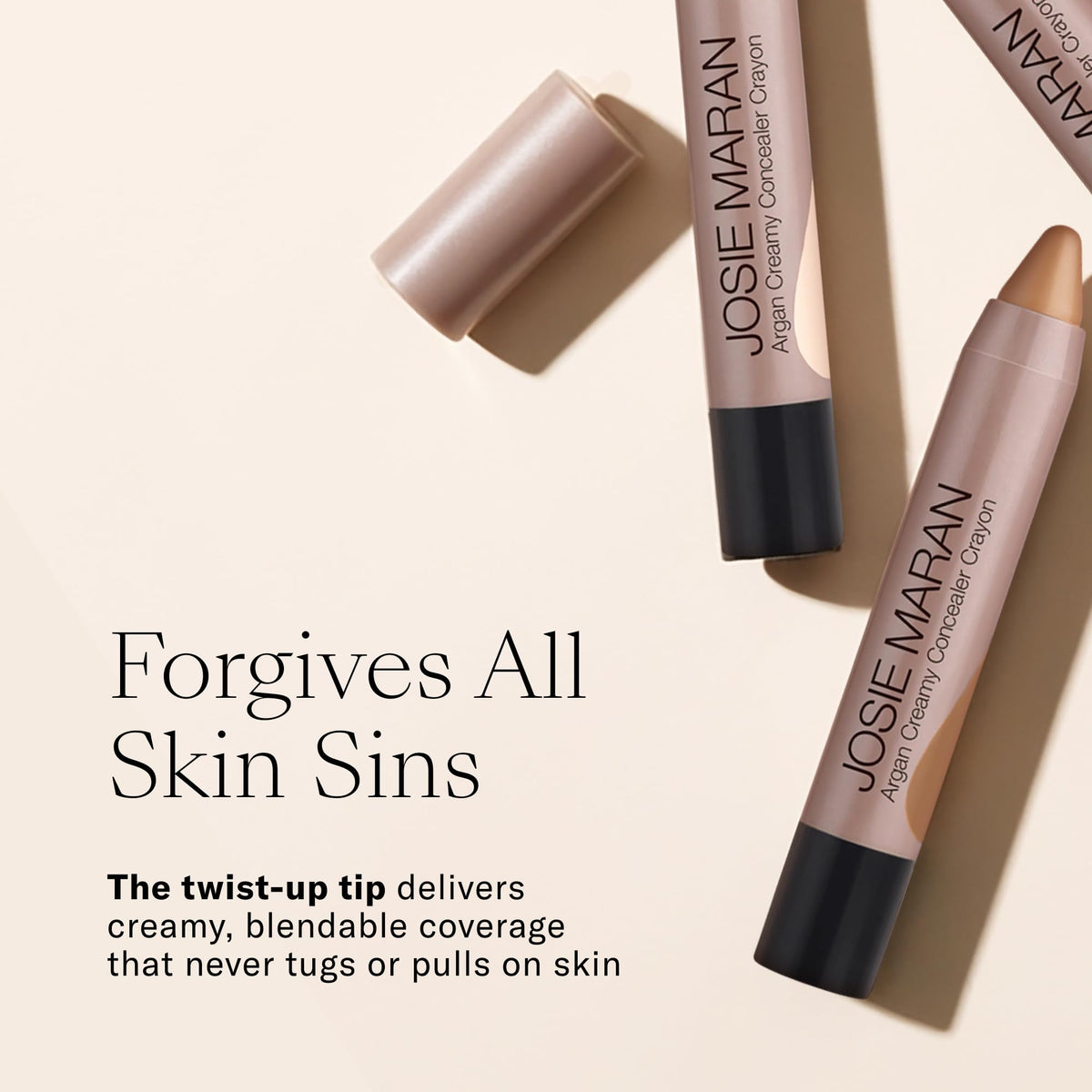 Josie Maran Argan Cream Concealer Crayon Dark 1 tip close-up
