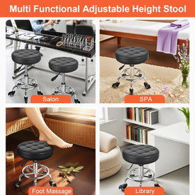 JOSTZHXIN Low Height Roller Stool close-up of seat surface