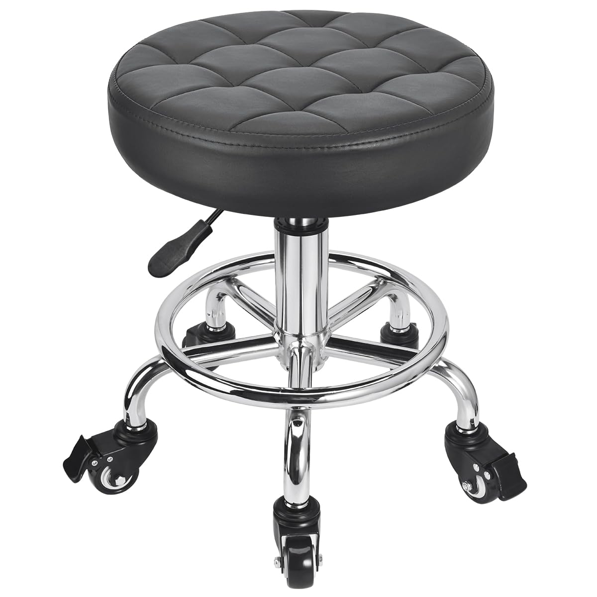 JOSTZHXIN Low Height Roller Stool front view with PU leather seat
