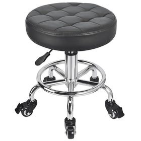 JOSTZHXIN Low Height Roller Stool front view with PU leather seat