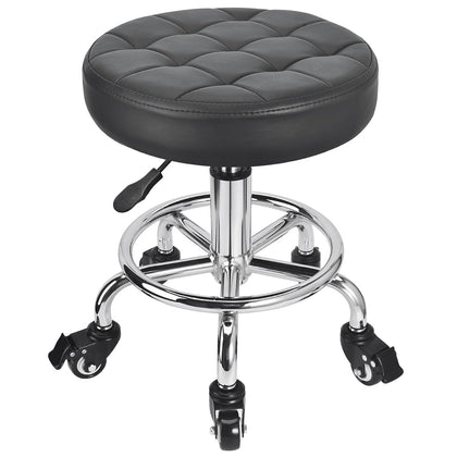 JOSTZHXIN Low Height Roller Stool front view with PU leather seat