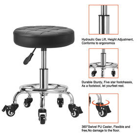 JOSTZHXIN Low Height Roller Stool with rubber wheels in a salon setting