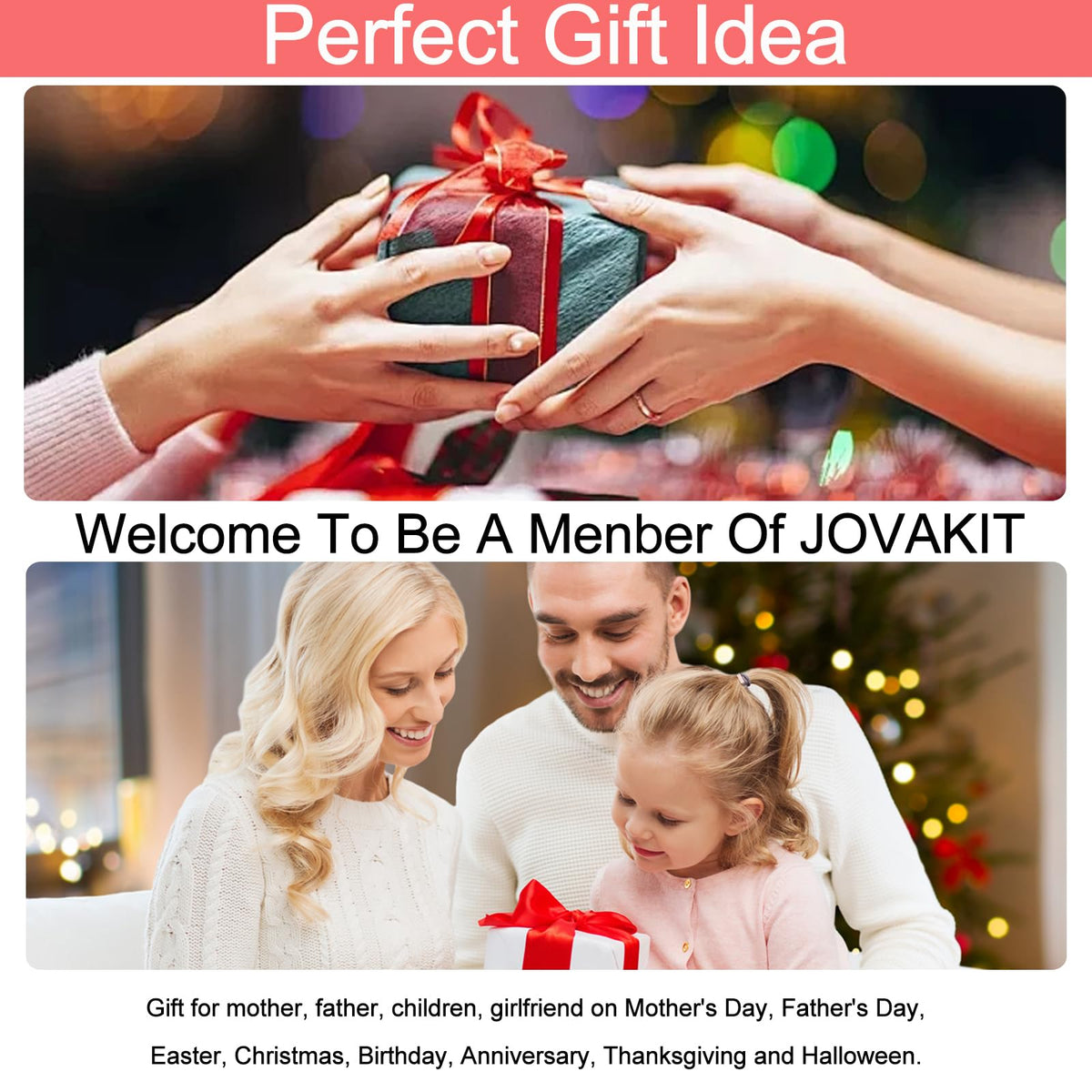 JOVAKIT Pink Gingham Makeup Bag displayed with beauty products