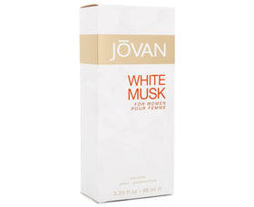 Jovan White Musk Cologne Spray with floral background