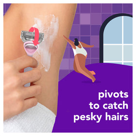 JOY razor blade refill in use on skin