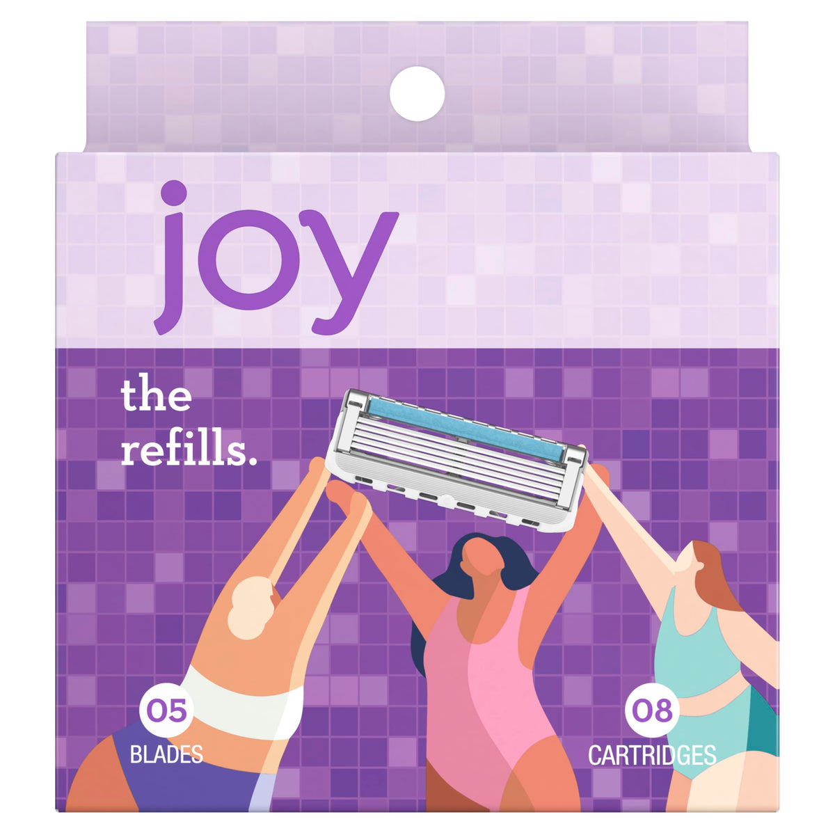JOY Women's Razor Blade Refills 8 Count packaging back view