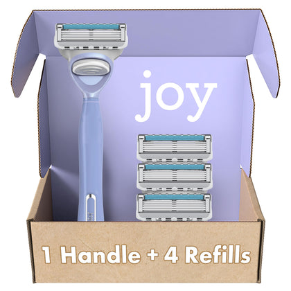 JOY Women's Razor with lavender handle and 5 blades