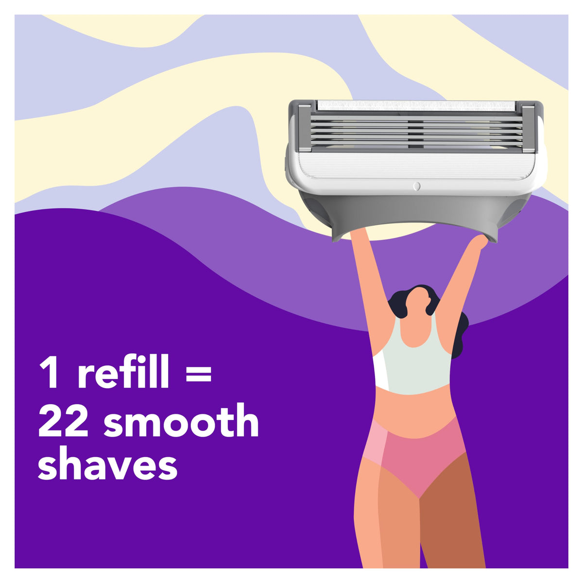 JOY Women's Razor with pivoting head in use