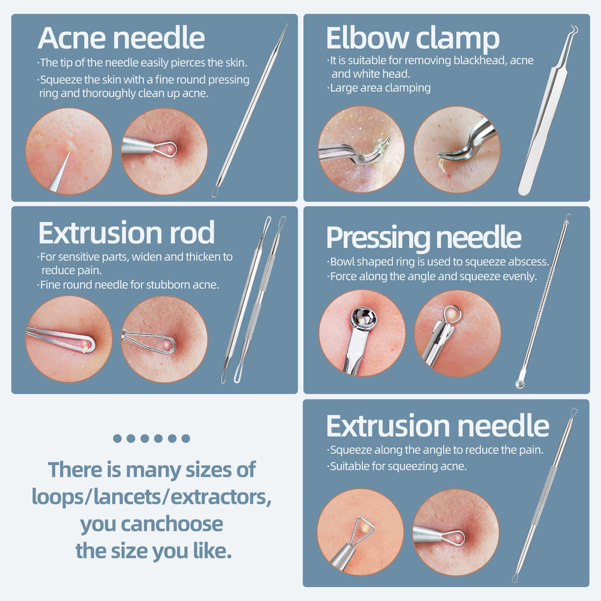 JPNK Blackhead Remover Kit tools arranged on a flat surface