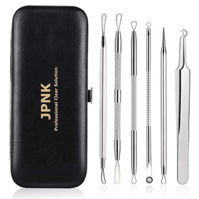 JPNK Blackhead Remover Kit tools displayed in leather case